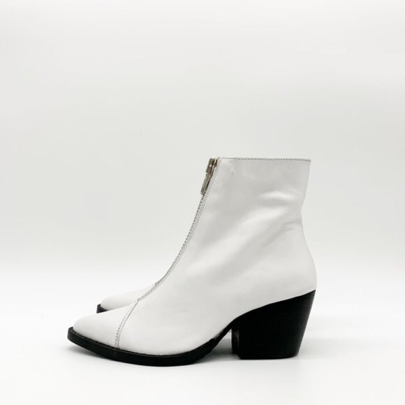 Jeffrey Campbell Landyn Zip Western Bootie White Leather - Picture 4 of 7